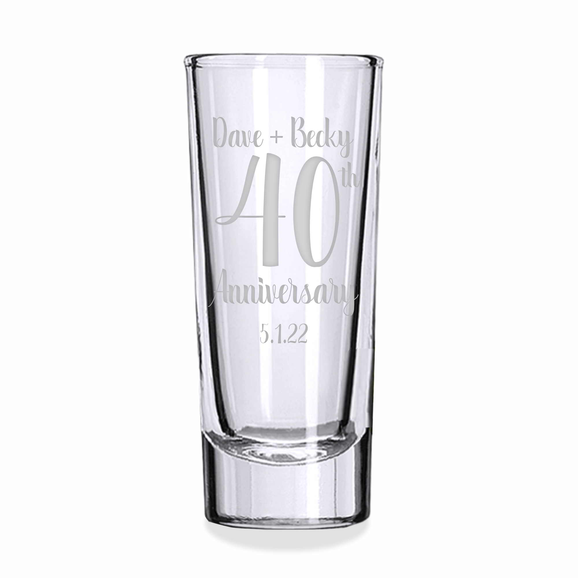 Angelic Anniversary | Personalized 2oz Tall Shot Glass